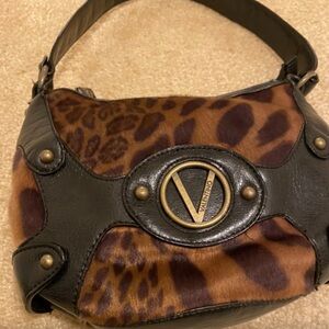 Valentino leopard fur shoulder bag
